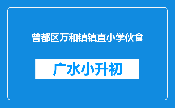 曾都区万和镇镇直小学伙食