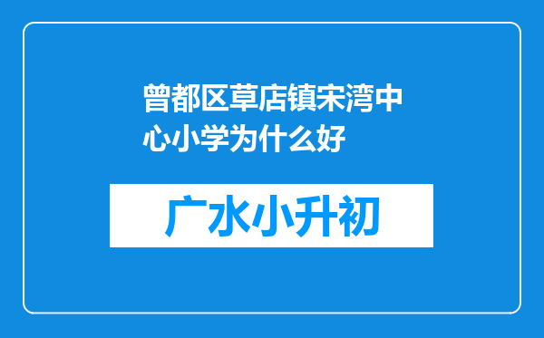 曾都区草店镇宋湾中心小学为什么好