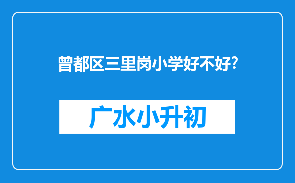 曾都区三里岗小学好不好？