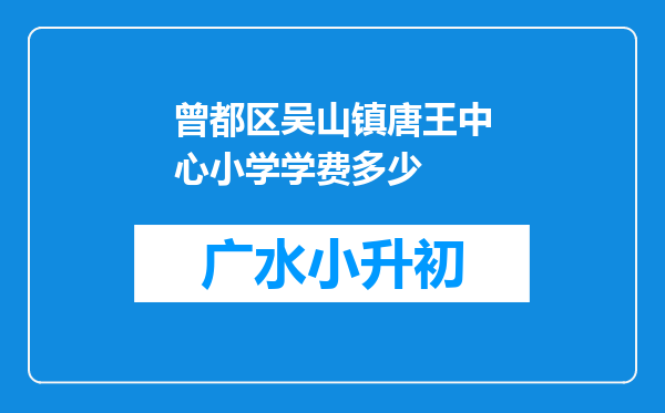 曾都区吴山镇唐王中心小学学费多少