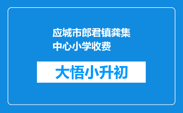 应城市郎君镇龚集中心小学收费