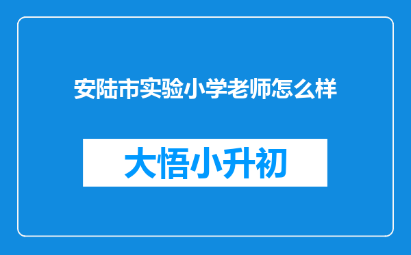 安陆市实验小学老师怎么样