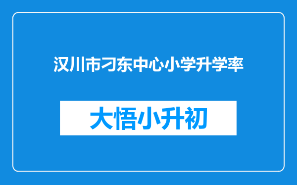 汉川市刁东中心小学升学率