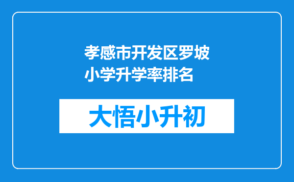 孝感市开发区罗坡小学升学率排名