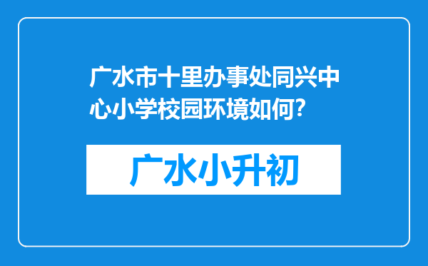 广水市十里办事处同兴中心小学校园环境如何？