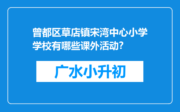 曾都区草店镇宋湾中心小学学校有哪些课外活动？