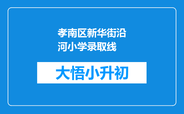 孝南区新华街沿河小学录取线