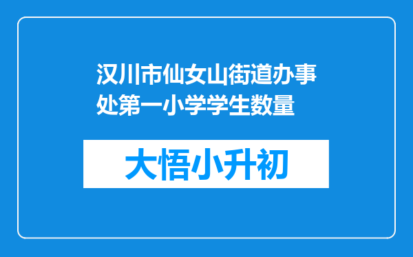 汉川市仙女山街道办事处第一小学学生数量