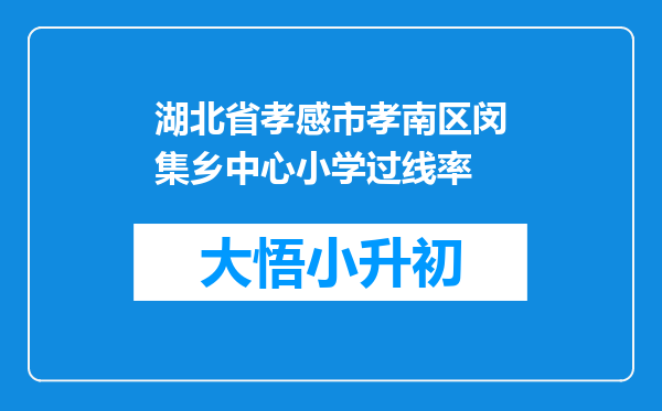 湖北省孝感市孝南区闵集乡中心小学过线率