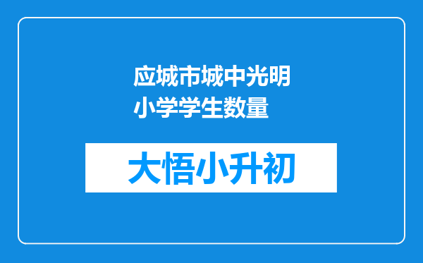 应城市城中光明小学学生数量