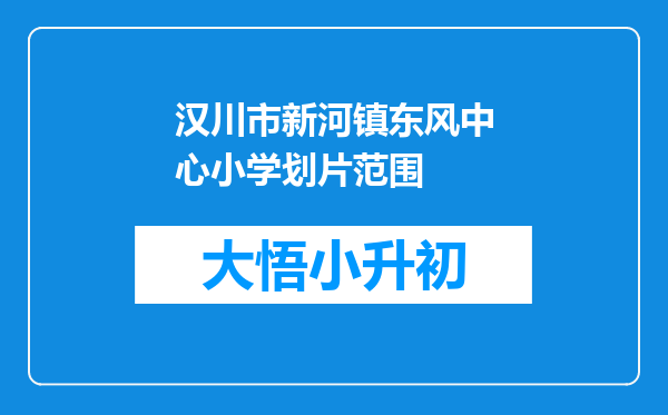 汉川市新河镇东风中心小学划片范围