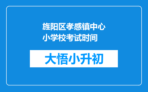 旌阳区孝感镇中心小学校考试时间