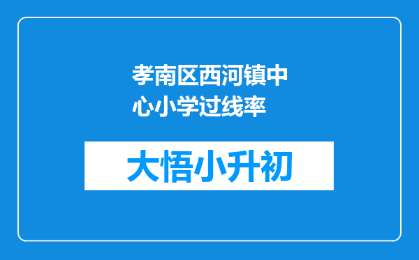 孝南区西河镇中心小学过线率