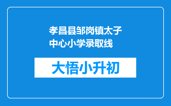 孝昌县邹岗镇太子中心小学录取线