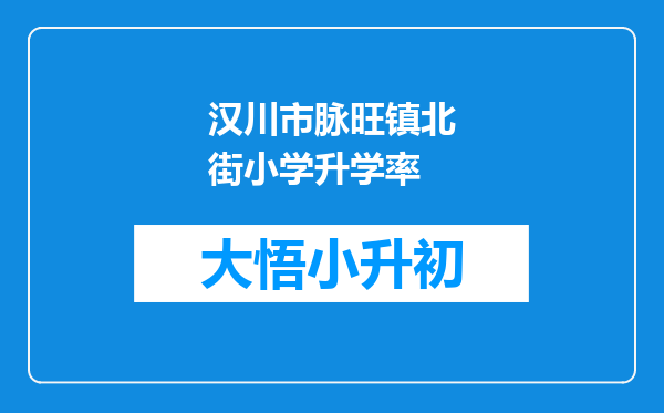 汉川市脉旺镇北街小学升学率