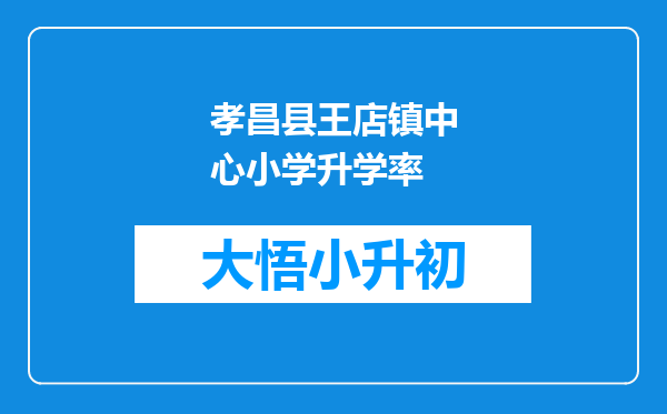 孝昌县王店镇中心小学升学率