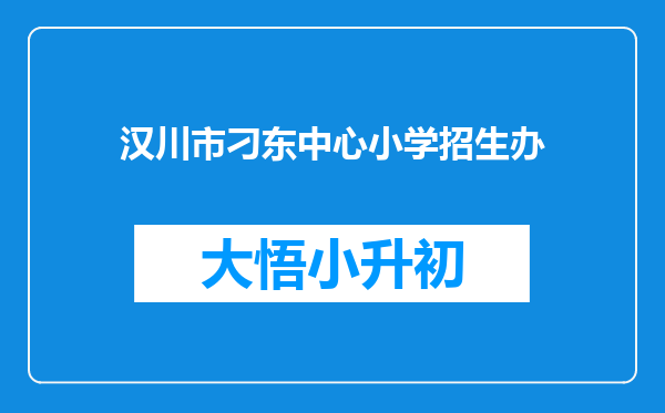 汉川市刁东中心小学招生办