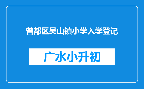 曾都区吴山镇小学入学登记