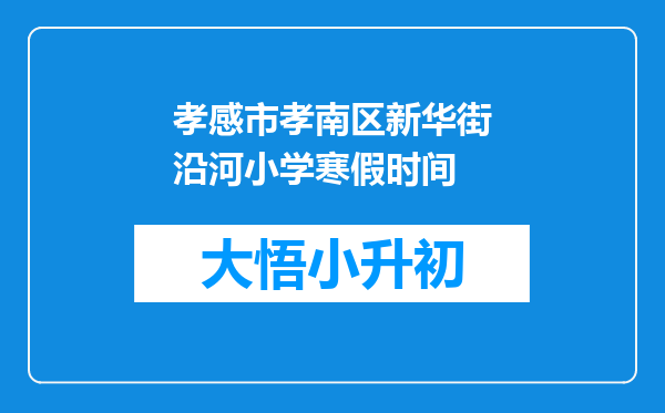 孝感市孝南区新华街沿河小学寒假时间