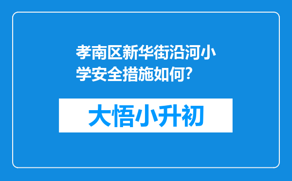 孝南区新华街沿河小学安全措施如何？