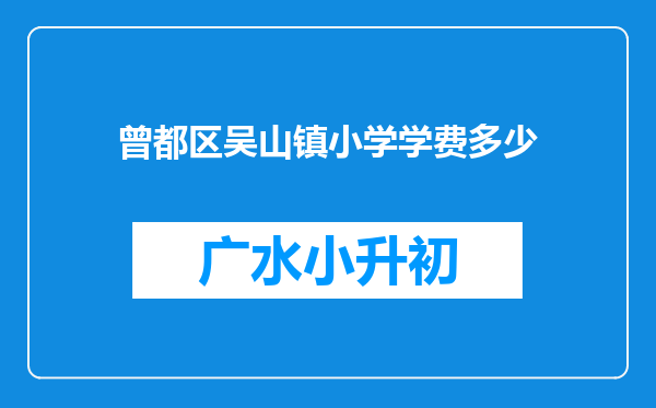 曾都区吴山镇小学学费多少