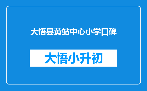 大悟县黄站中心小学口碑