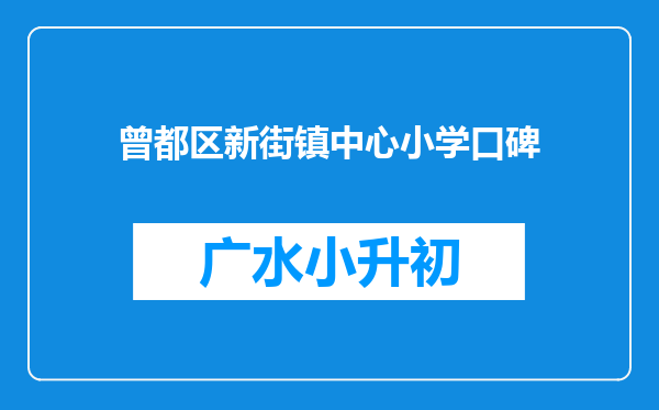 曾都区新街镇中心小学口碑