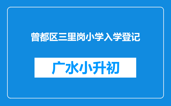 曾都区三里岗小学入学登记