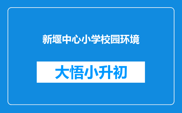 新堰中心小学校园环境