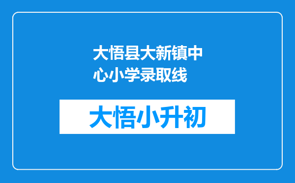 大悟县大新镇中心小学录取线