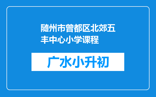 随州市曾都区北郊五丰中心小学课程