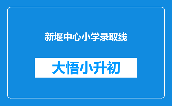 新堰中心小学录取线