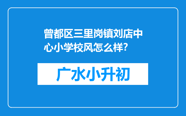 曾都区三里岗镇刘店中心小学校风怎么样？