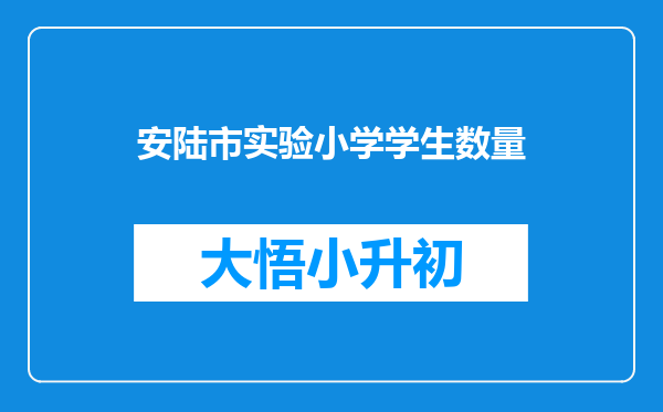 安陆市实验小学学生数量