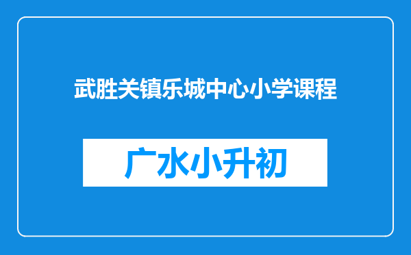 武胜关镇乐城中心小学课程