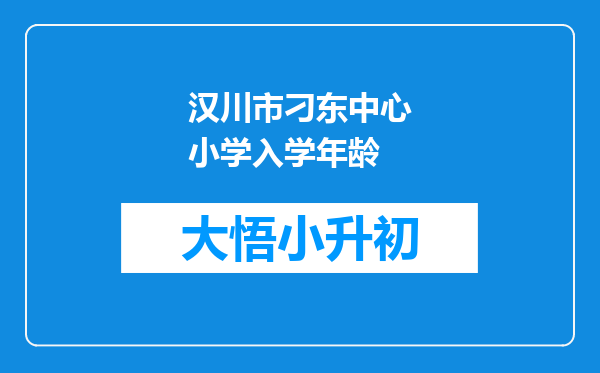 汉川市刁东中心小学入学年龄