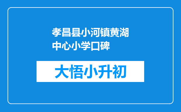 孝昌县小河镇黄湖中心小学口碑