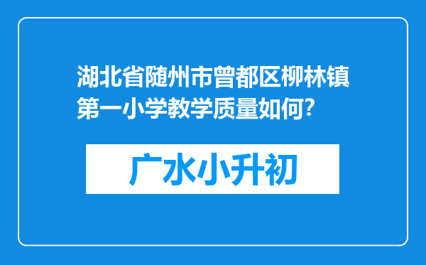 湖北省随州市曾都区柳林镇第一小学教学质量如何？