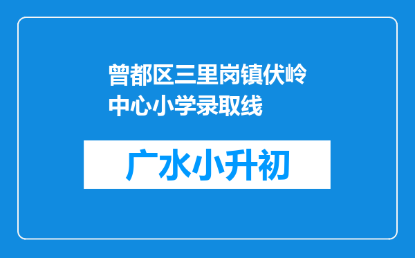 曾都区三里岗镇伏岭中心小学录取线