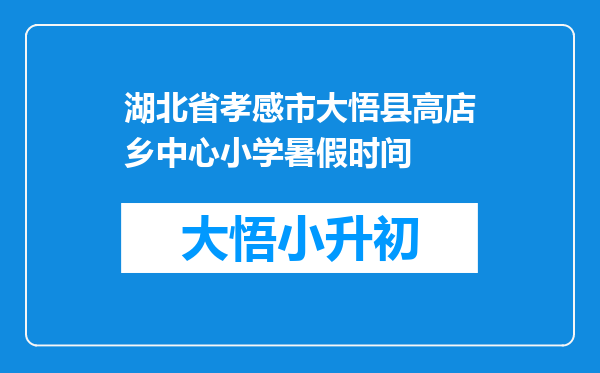 湖北省孝感市大悟县高店乡中心小学暑假时间