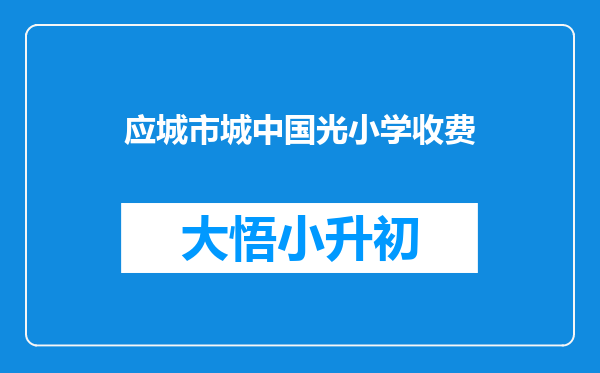 应城市城中国光小学收费