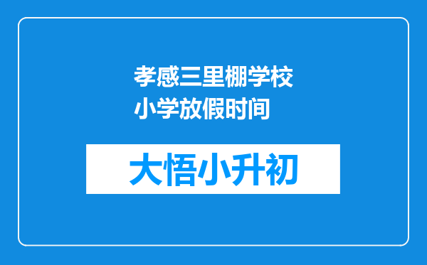 孝感三里棚学校小学放假时间