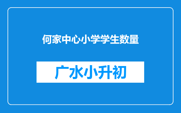 何家中心小学学生数量