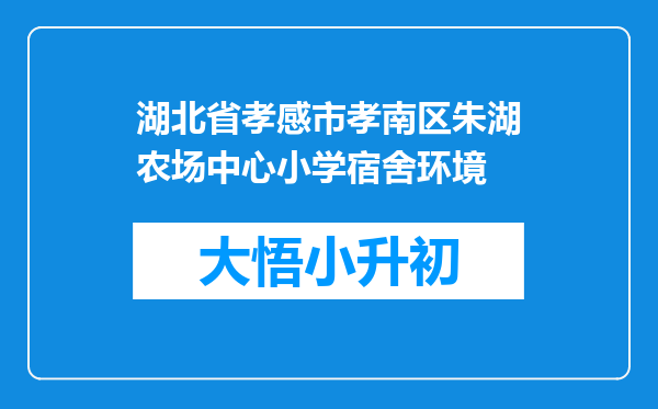 湖北省孝感市孝南区朱湖农场中心小学宿舍环境