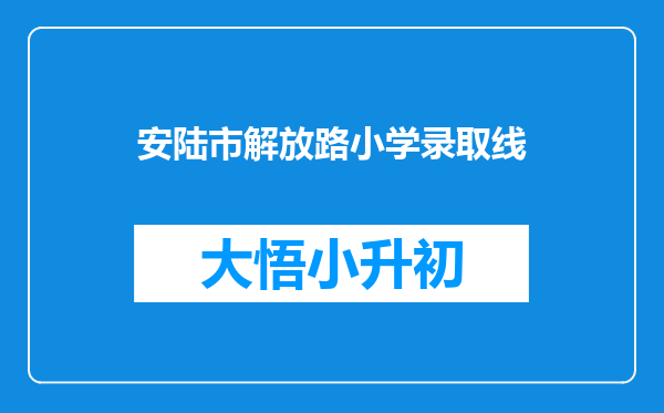 安陆市解放路小学录取线