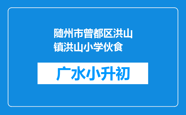 随州市曾都区洪山镇洪山小学伙食