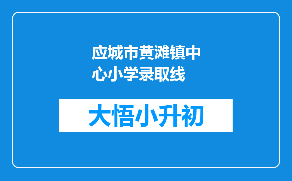 应城市黄滩镇中心小学录取线