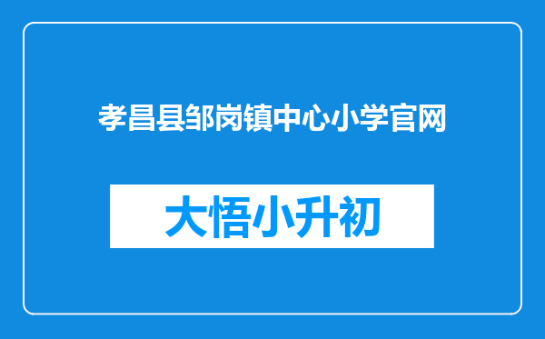 孝昌县邹岗镇中心小学官网