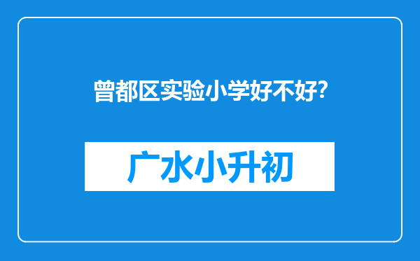 曾都区实验小学好不好？