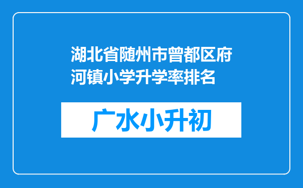 湖北省随州市曾都区府河镇小学升学率排名